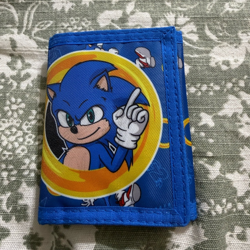 Sonic the Hedgehog Blue Trifold Kids Wallet